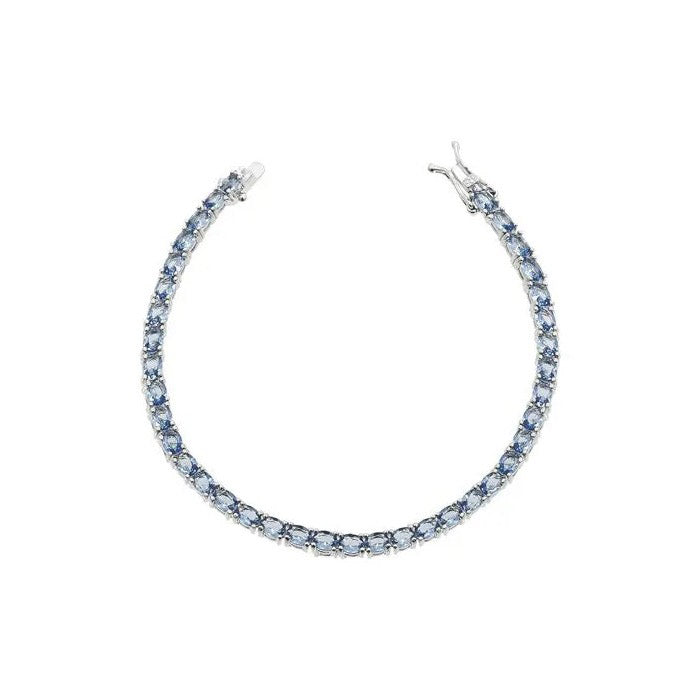 Pulseira riviera Dollie zircônias tanzanita ródio branco