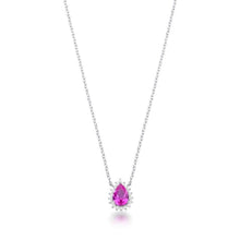 Colar Zoey gota zircônia turmalina pink prata 925