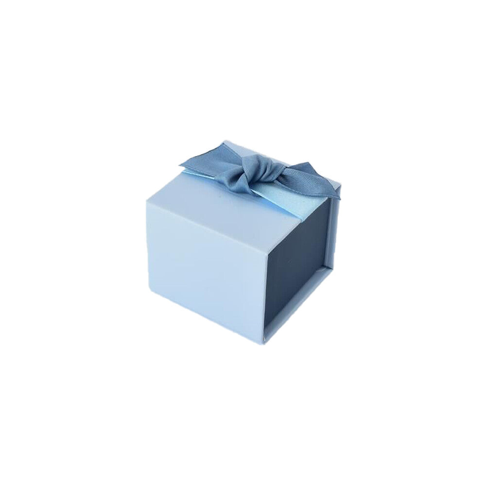 Caixinha de anel para presente em papel e veludo (azul)