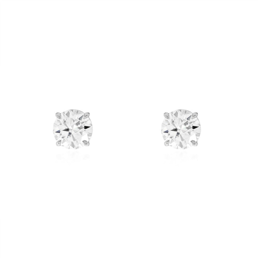 Brinco solitário ponto de luz Moissanite 5mm prata 925