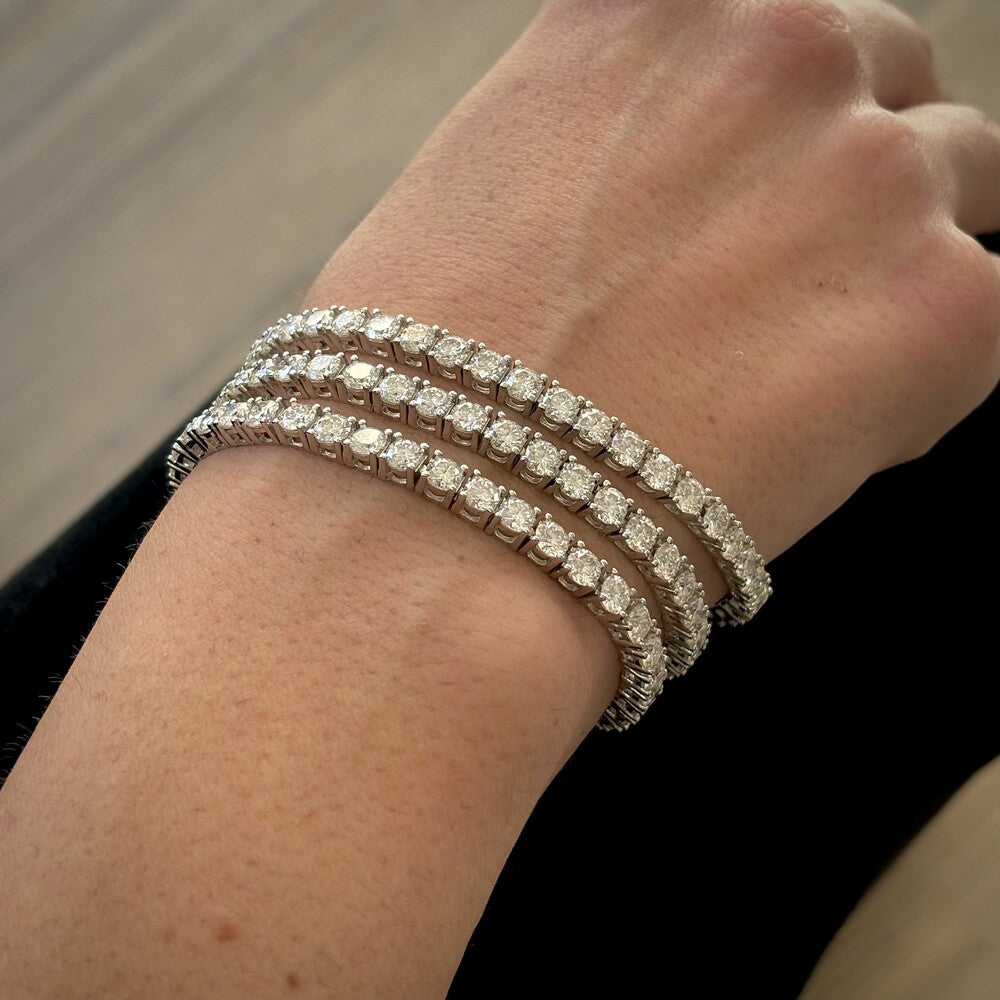 Pulseira riviera Moissanite 30 pontos prata 925 (4mm)