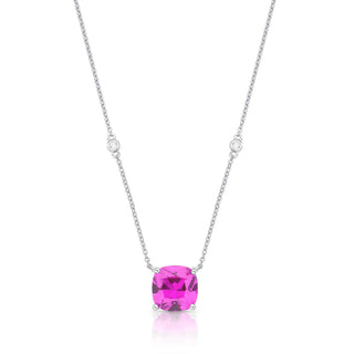 Colar Tess zircônia turmalina pink prata 925