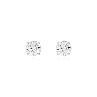 Brinco solitário ponto de luz Moissanite prata 925 (8.0mm)