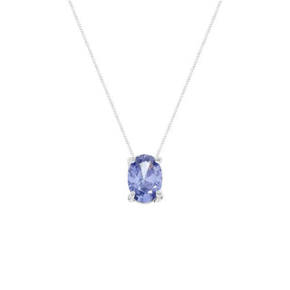 Colar Margot oval zircônia tanzanita prata 925
