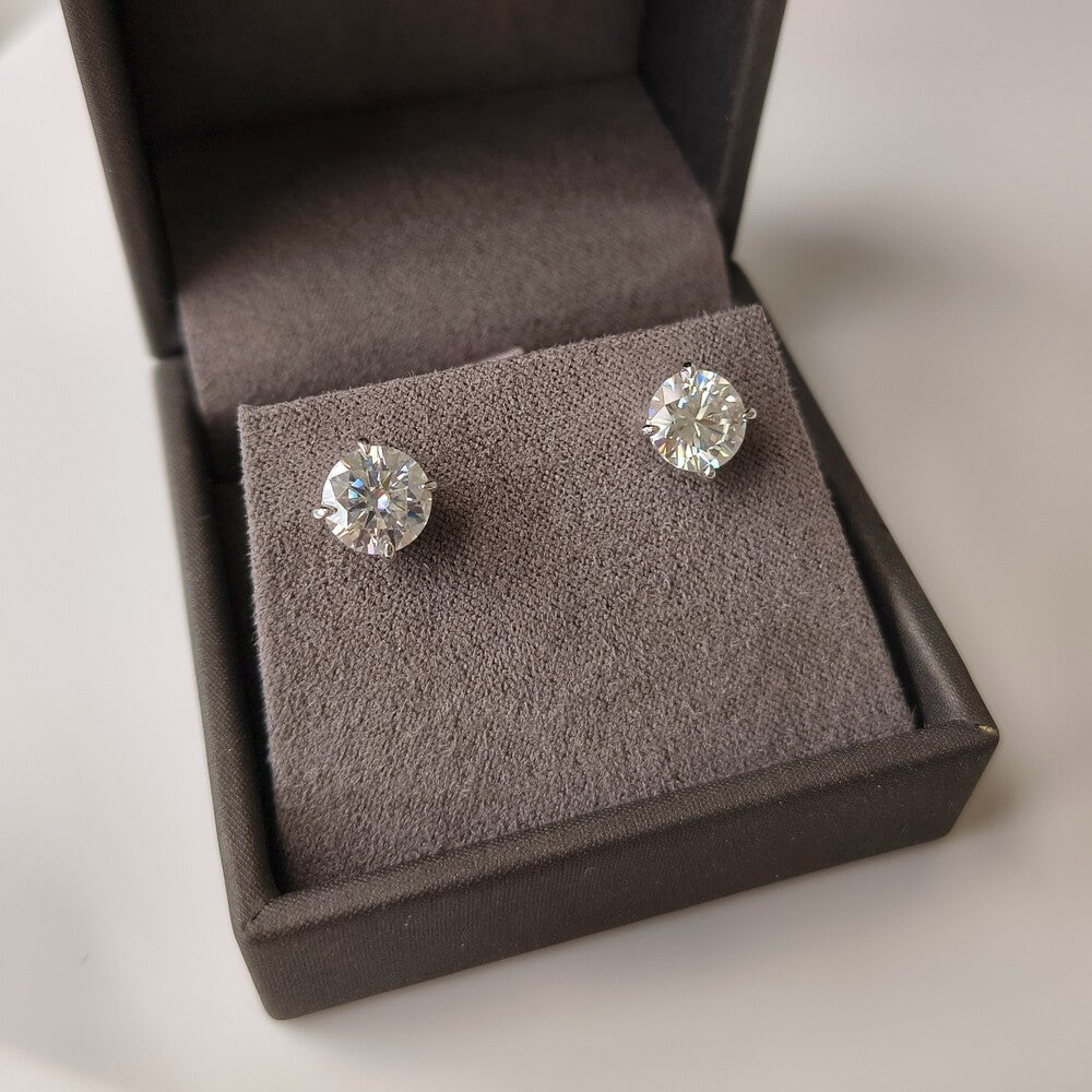 Brinco solitário ponto de luz Moissanite prata 925 (8.0mm) - foto 4