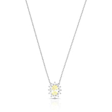 Colar Winnie oval zircônia fancy yellow ródio branco
