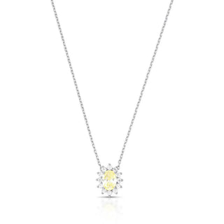 Colar Winnie oval zircônia fancy yellow ródio branco