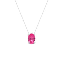 Colar Margot oval zircônia turmalina pink prata 925