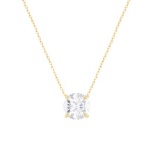 Colar ponto de luz zircônia branca prata 925 banho ouro (8mm)