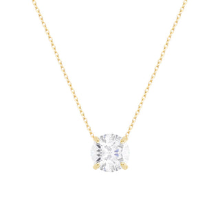 Colar ponto de luz zircônia branca prata 925 banho ouro (8mm)