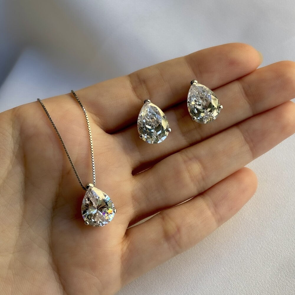 Colar Luma gota zircônia branca prata 925 - foto 4