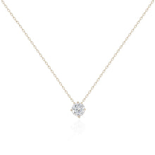 Colar ponto de luz zircônia branca prata 925 banho ouro (6mm)