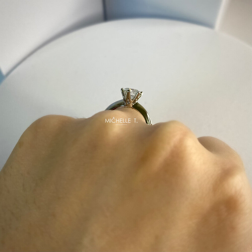 Anel solitário moissanite 1.0ct prata 925 (6.5mm) - foto 6