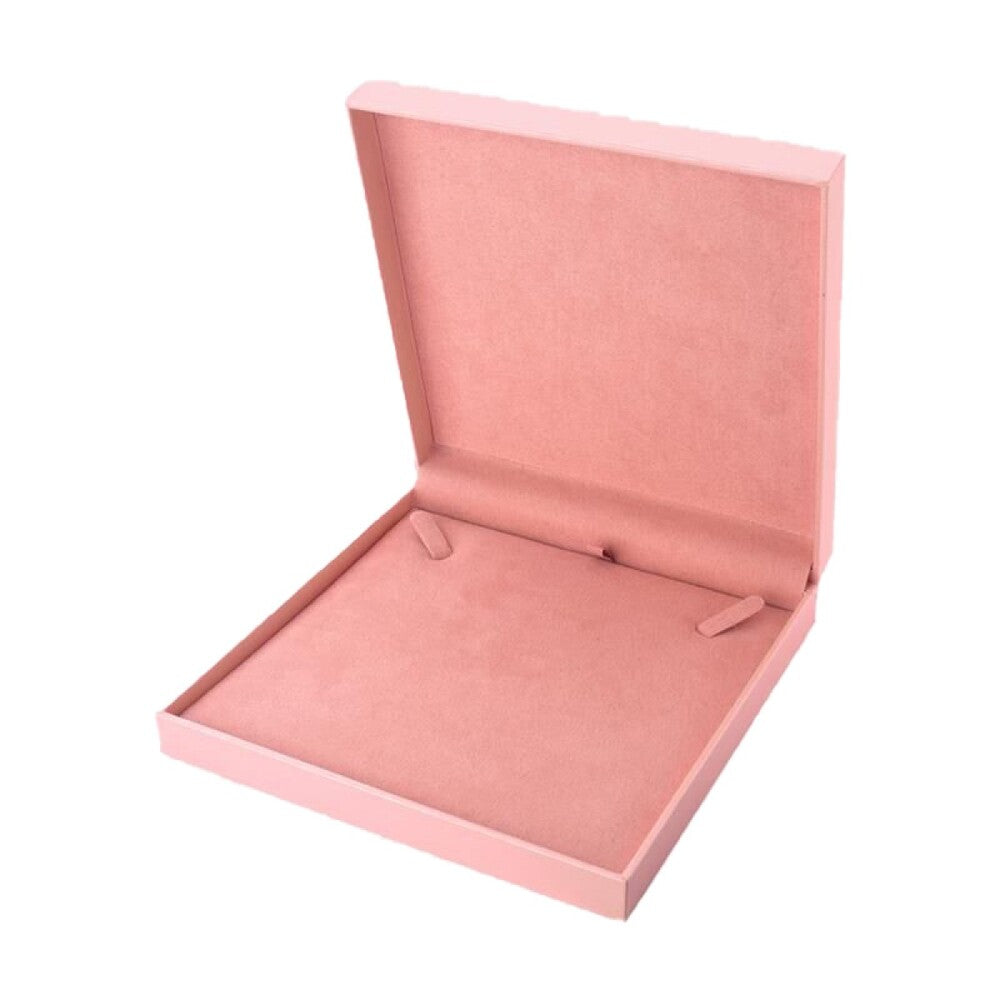 Caixa quadrada courino rosa para colar