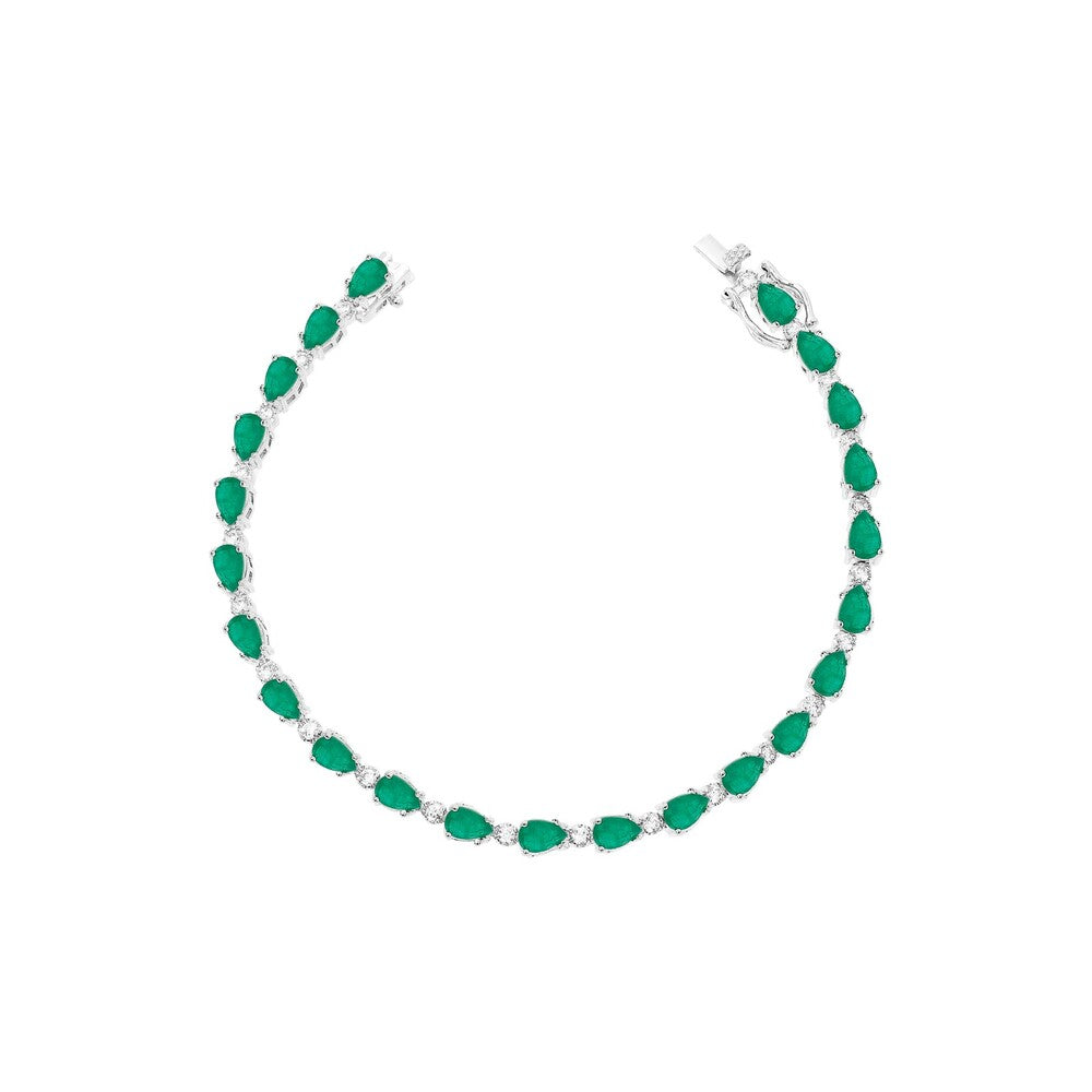 Pulseira riviera Eva esmeralda fusion ródio branco