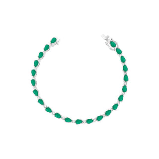 Pulseira riviera Eva esmeralda fusion ródio branco