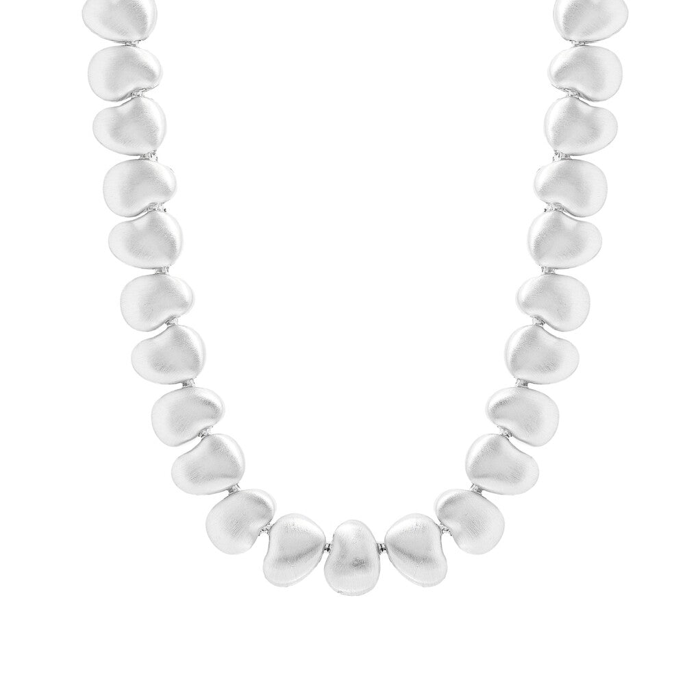 Colar Josie elos orgânicos liso ródio branco