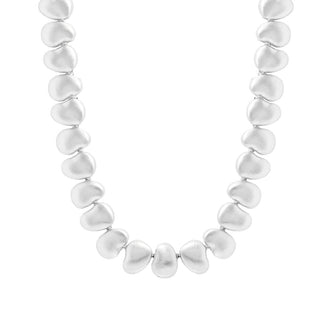 Colar Josie elos orgânicos liso ródio branco