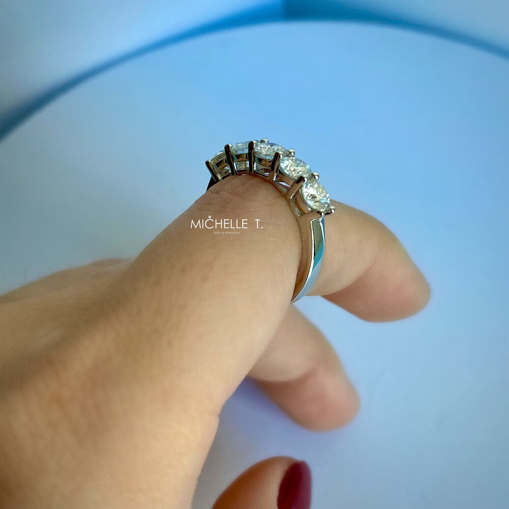 Anel meia aliança moissanite 1.5ct prata 925 - foto 3