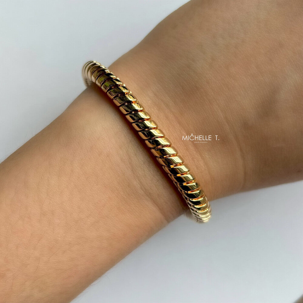 Pulseira Lica malha rabo de rato ouro - foto 4