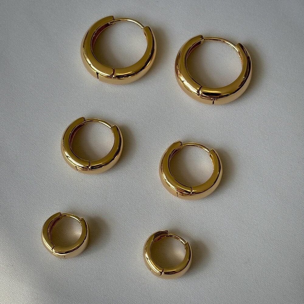 Kit 3 pares brincos argola lisa ouro - foto 4