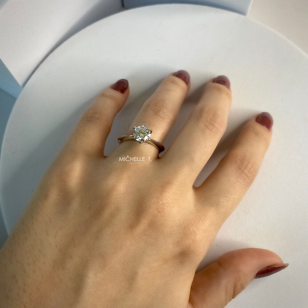 Anel solitário moissanite 1.0ct prata 925 (6.5mm) - foto 5