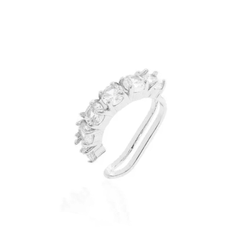 Piercing fake Ayla zircônias brancas ródio branco