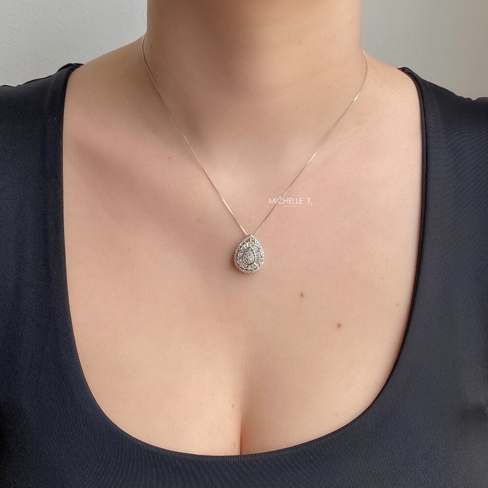 Colar gota Paloma com zircônias ródio branco - foto 2