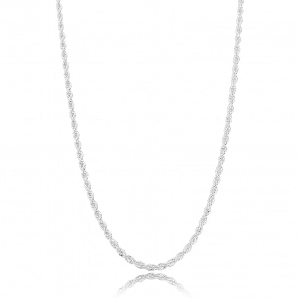 Colar longo cordão baiano ródio branco (70cm)
