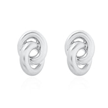 Brinco Susie aros lisos acetinados ródio branco