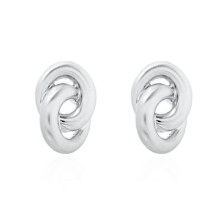 Brinco Susie aros lisos acetinados ródio branco