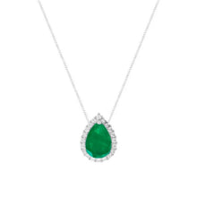 Colar gota Betina esmeralda fusion prata 925