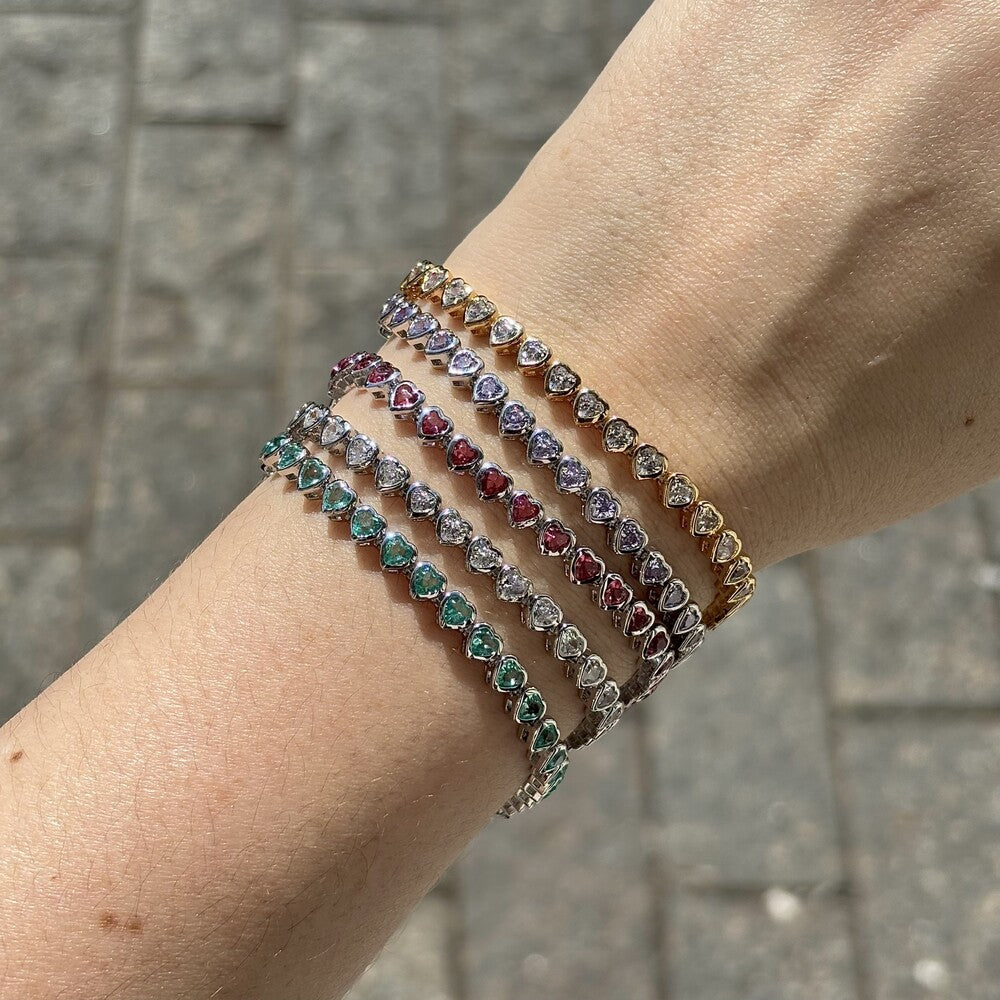 Pulseira riviera Taylor zircônias rosa ródio branco - foto 4
