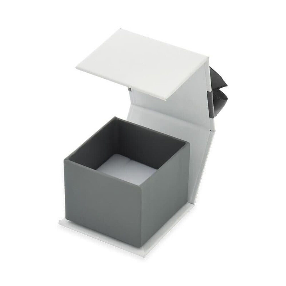 Caixinha de anel para presente em papel e veludo (cinza) - foto 2