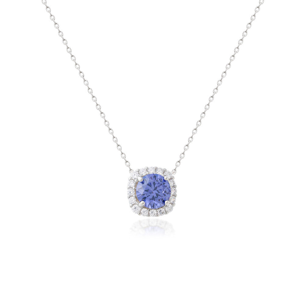 Colar Lella zircônia tanzanita prata 925