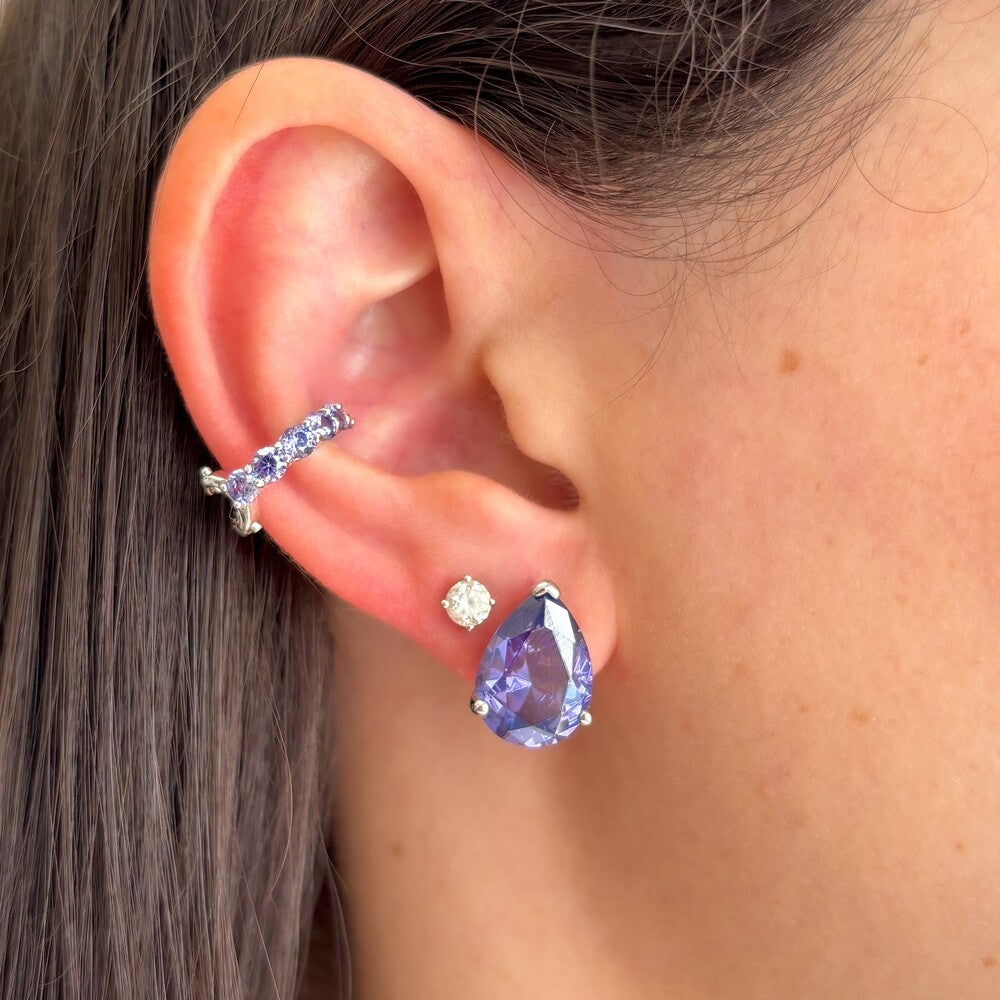 Piercing fake Sky zircônias tanzanita prata 925 - foto 2