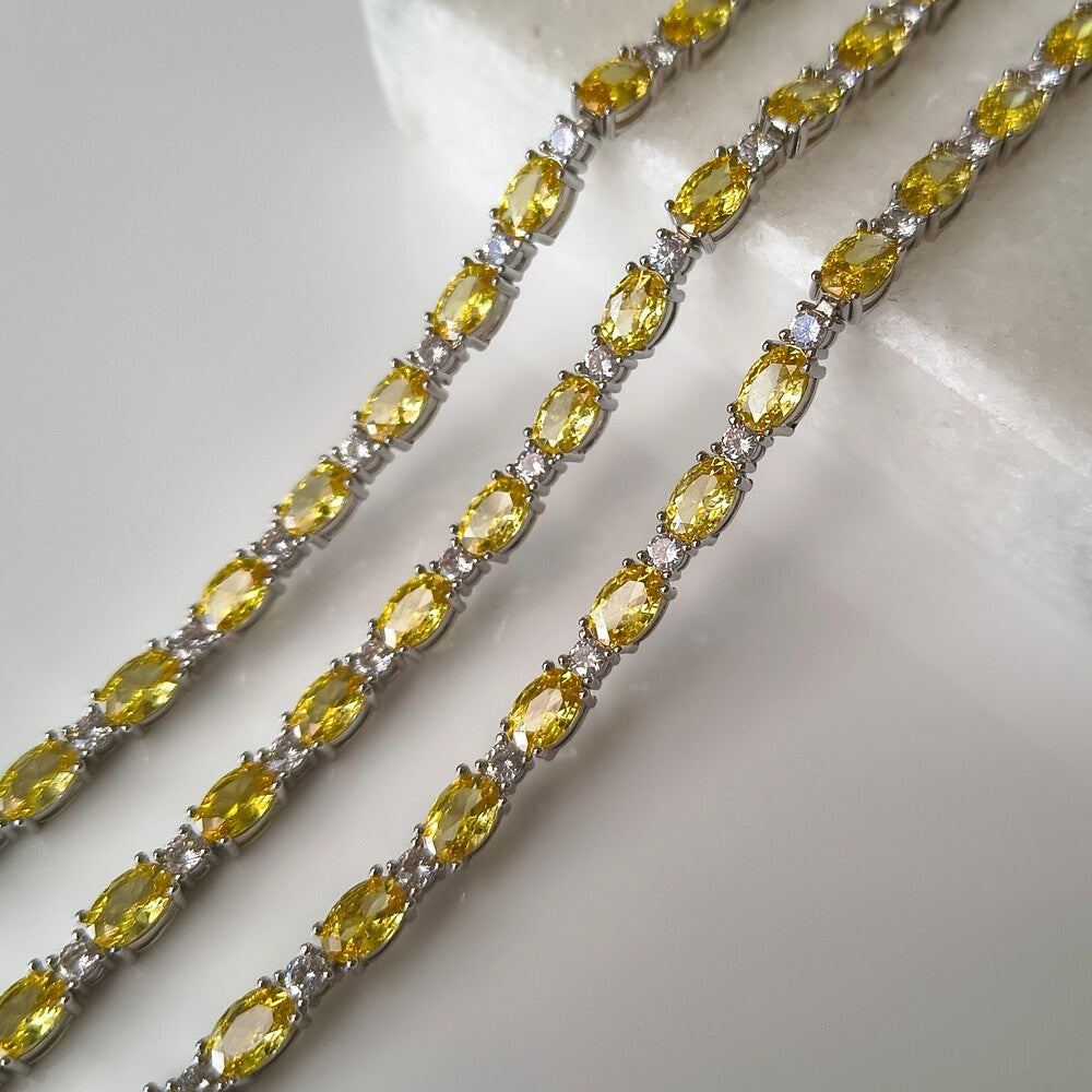 Pulseira riviera Lucy zircônias fancy yellow ródio branco - foto 3
