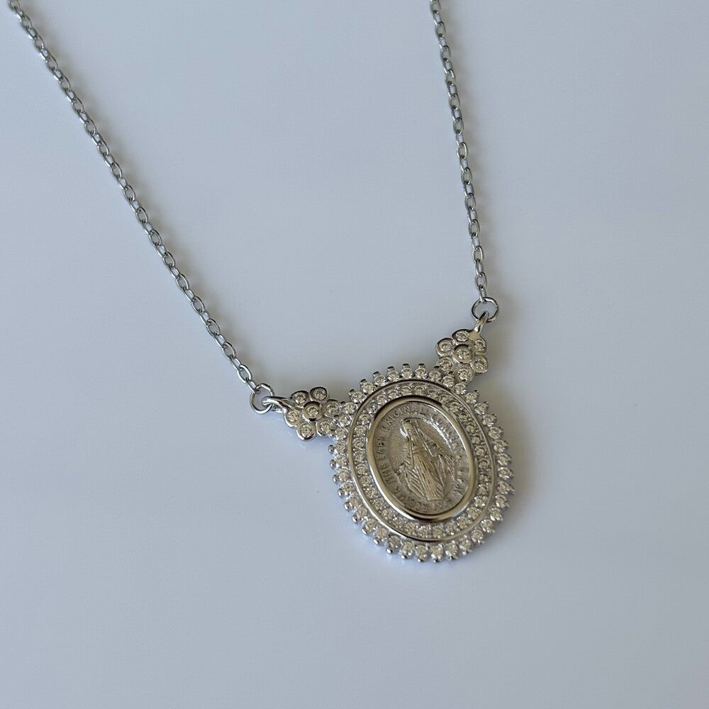 Colar Nossa Senhora das Graças prata 925 - foto 3