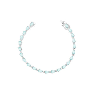 Pulseira riviera Eva esmeralda colombiana fusion ródio branco