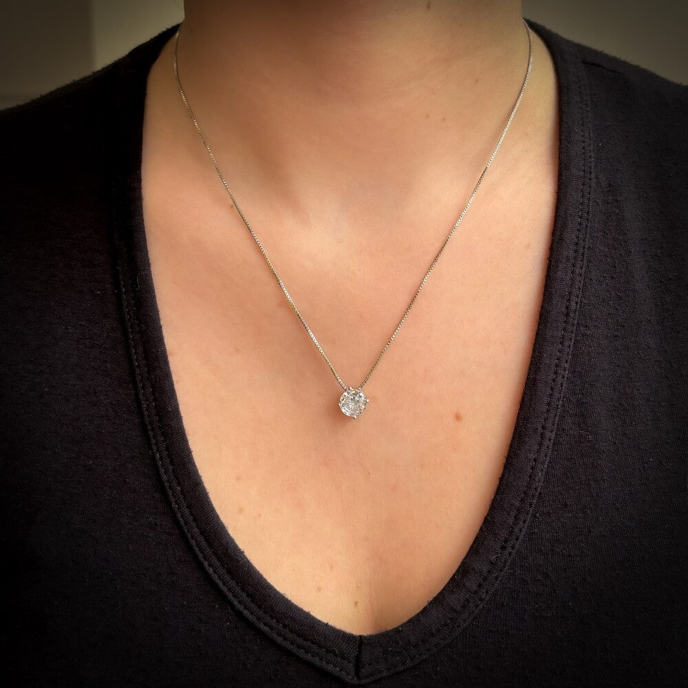 Conjunto ponto luz zircônia branca ródio branco (8mm) - foto 4