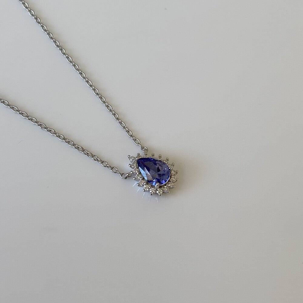 Colar Zoey gota zircônia tanzanita prata 925 - foto 3