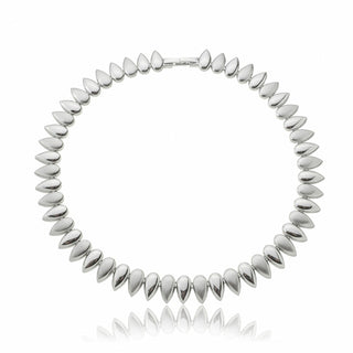 Colar Fabi gotas lisas acetinadas ródio branco