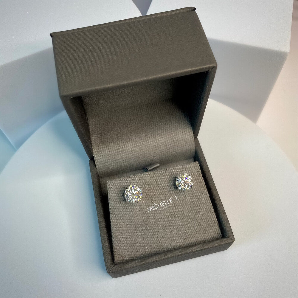 Brinco ponto de luz moissanite 2.0ct prata 925 (8mm) - foto 6
