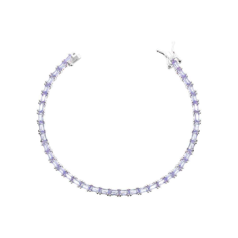 Pulseira riviera Bonnie zircônias tanzanita ródio branco