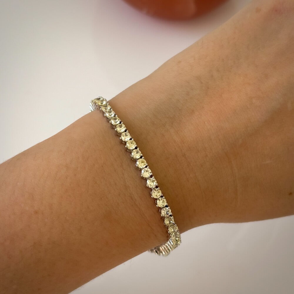 Pulseira classic riviera zircônias fancy yellow ródio branco (3mm) - foto 3