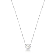Colar solitário cravejado ponto de luz Moissanite 0.5ct prata 925 (5mm)
