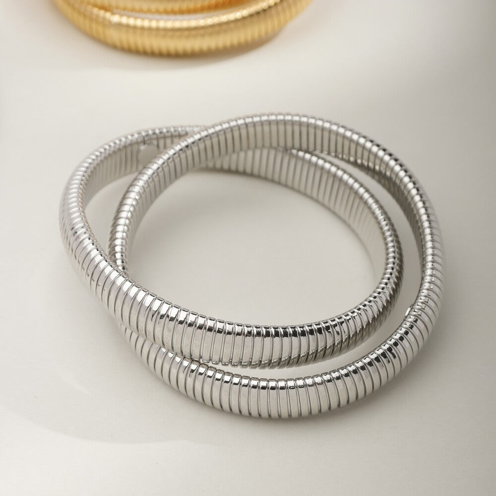 Pulseira bracelete duo snake ródio branco - foto 4