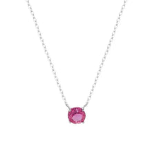 Colar ponto de luz zircônia turmalina pink prata 925 (6mm)
