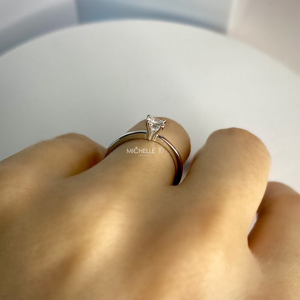 Anel solitário Delicate zircônia branca prata 925 - foto 3