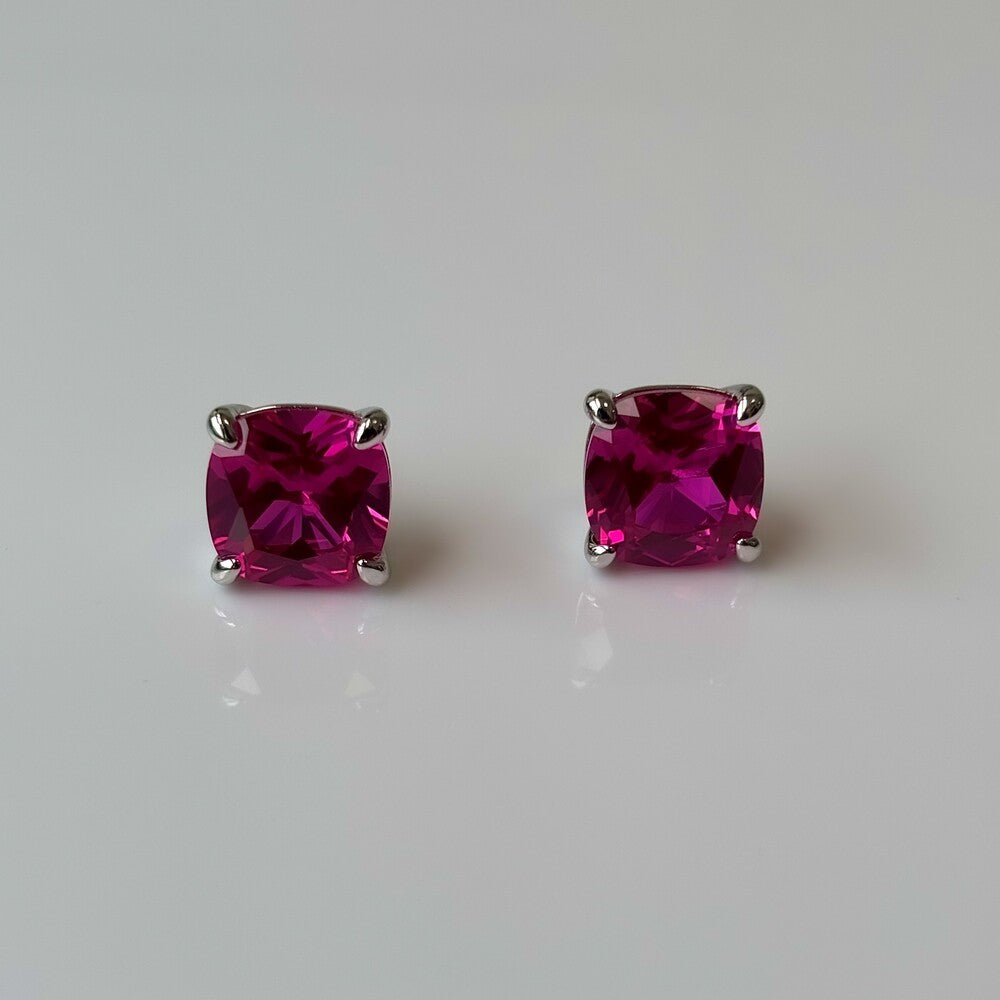 Brinco Tess zircônia turmalina pink prata 925 (10mm) - foto 3